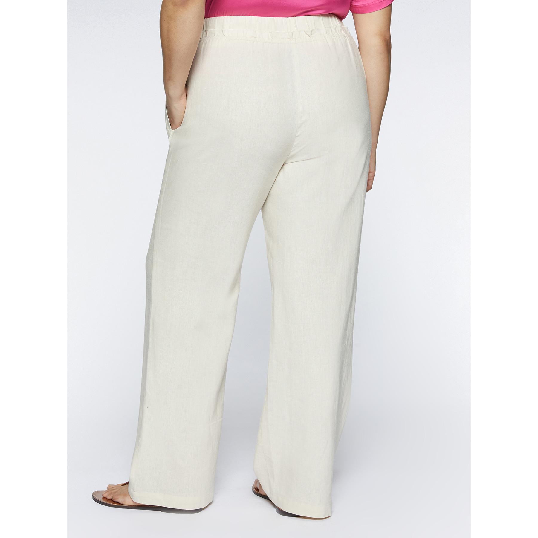 Fiorella Rubino - Pantalones amplios de lino y viscosa - Beige