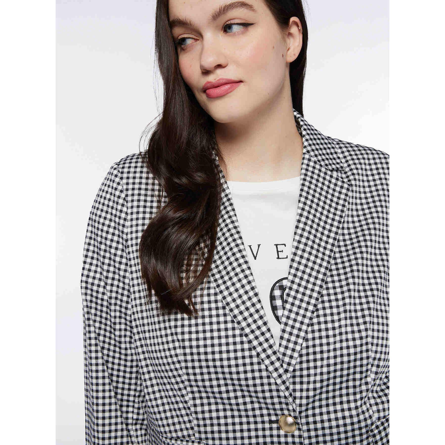 Fiorella Rubino - Blazer a quadretti Vichy - Nero