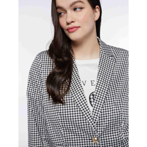 Fiorella Rubino - Blazer a quadretti Vichy - Nero