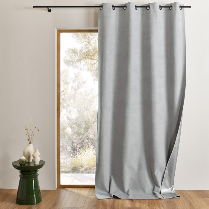 Rideau thermique occultant à œillets et réflecteur de chaleur - Gris Perle