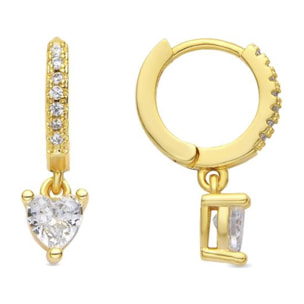 Pendientes acabado oro amarillo de 18k y Circonita Brillante