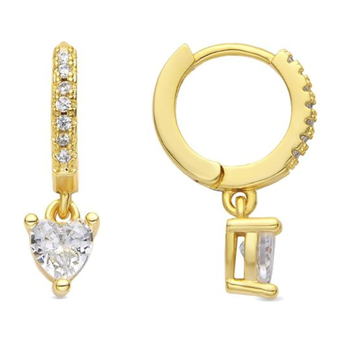 Pendientes acabado oro amarillo de 18k y Circonita Brillante