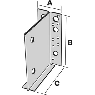 Étrier en âme intérieure SIMPSON - A80xB230xC130 - ép.2 mm - ETNM230/130/2