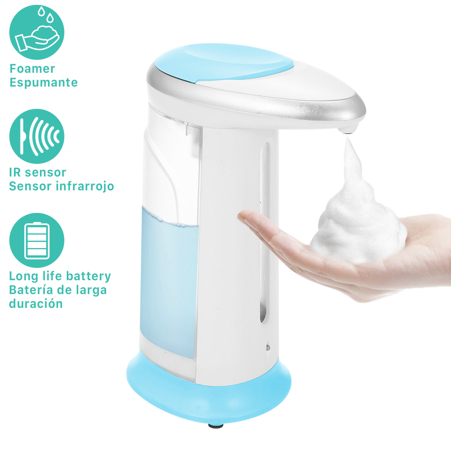 Dispenser automatico di gel idroalcolico a goccia a infrarossi