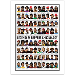 Affiche 50 x 70 cm - Legendary Rappers Chronology - Olivier Bourdereau