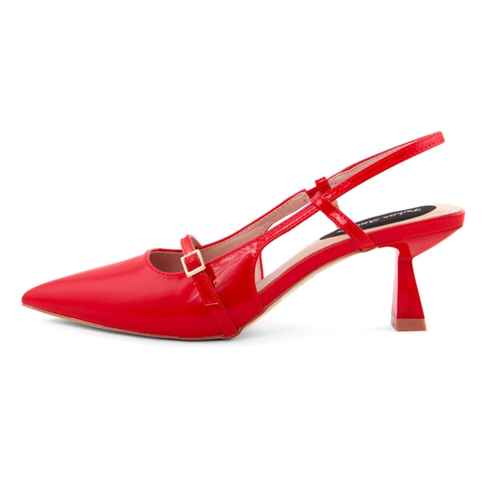 Slingback Donna colore Rosso-Altezza tacco:7,5cm