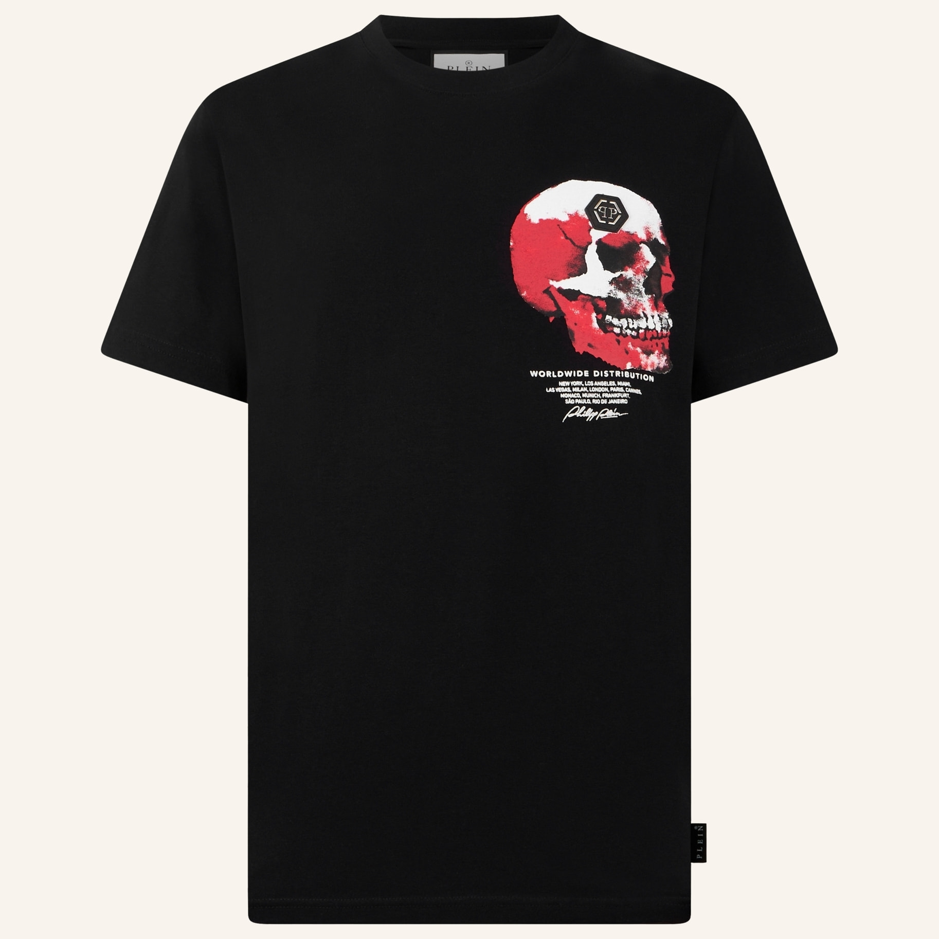 PHILIPP PLEIN Roundneck T-Shirt Puffy Red Skull Skull