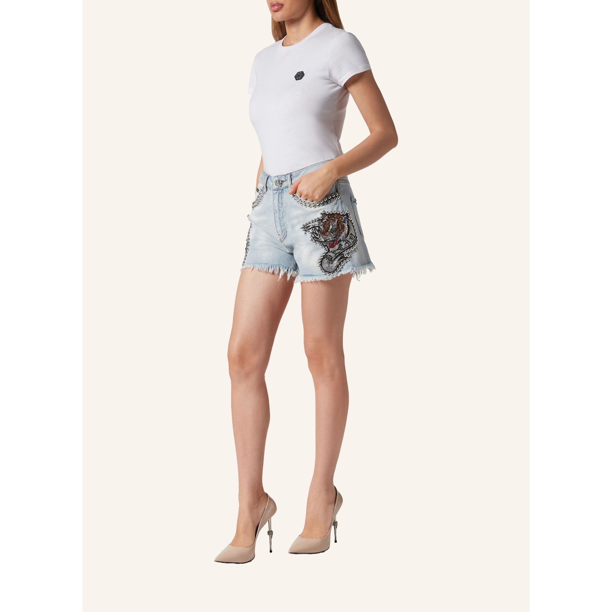 PHILIPP PLEIN Denim Shorts TATTOO