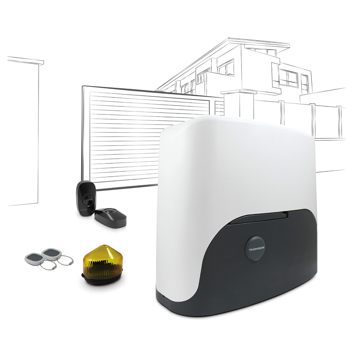 2 kits de motorisation pour portail coulissant Thomson