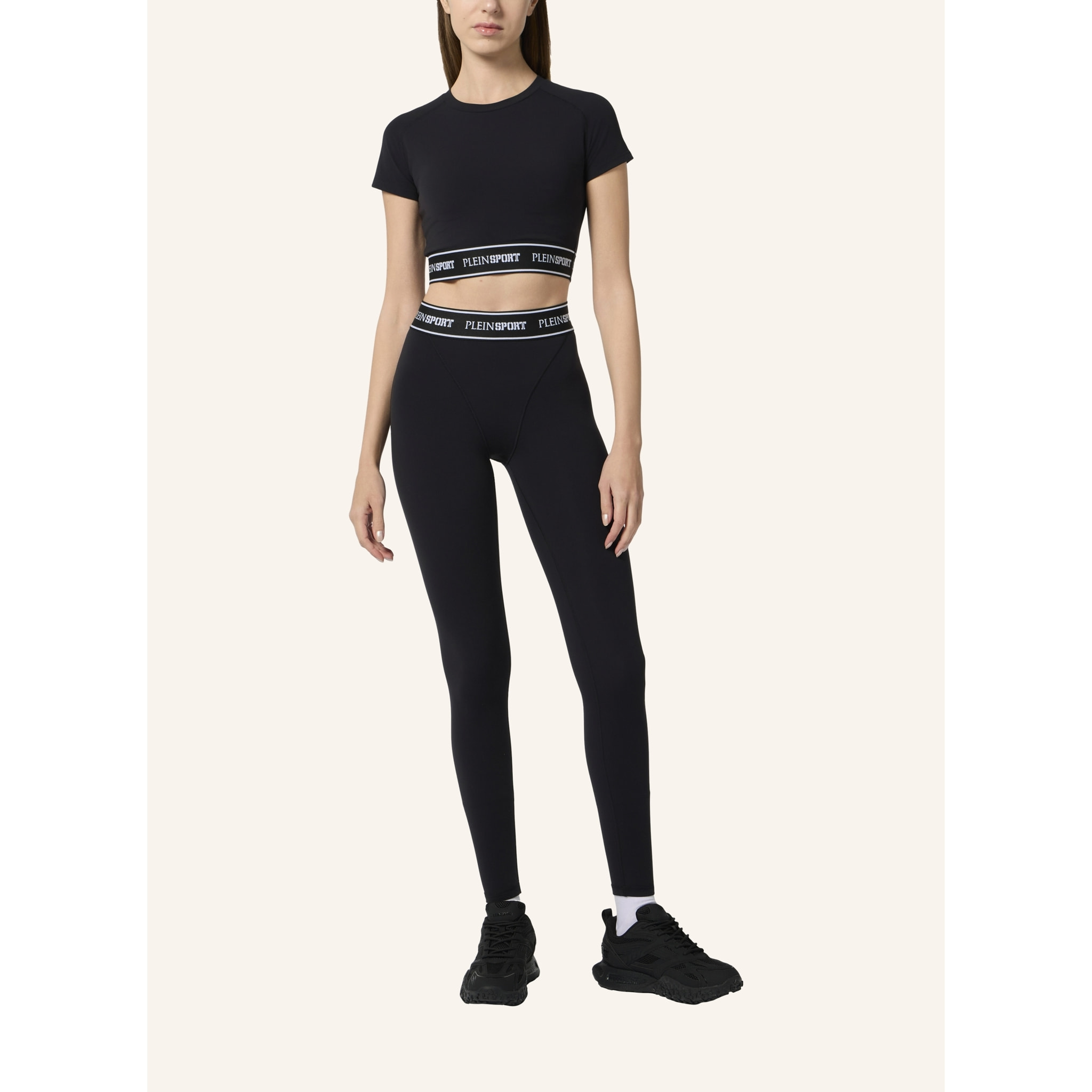 PLEIN SPORT Fleece Cropped T-Shirt