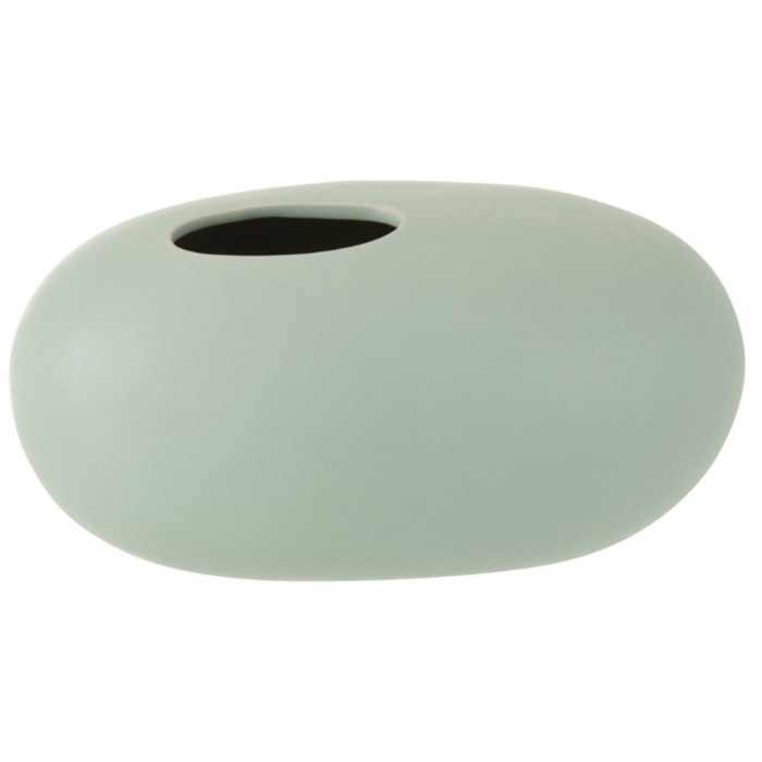 J-Line vase Ovale - céramique - vert pastel - large - Ø 15 cm