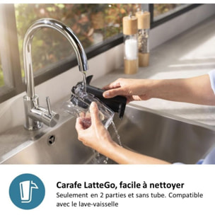 Expresso Broyeur PHILIPS EP4441/50 SilentBrew LatteGo Noir