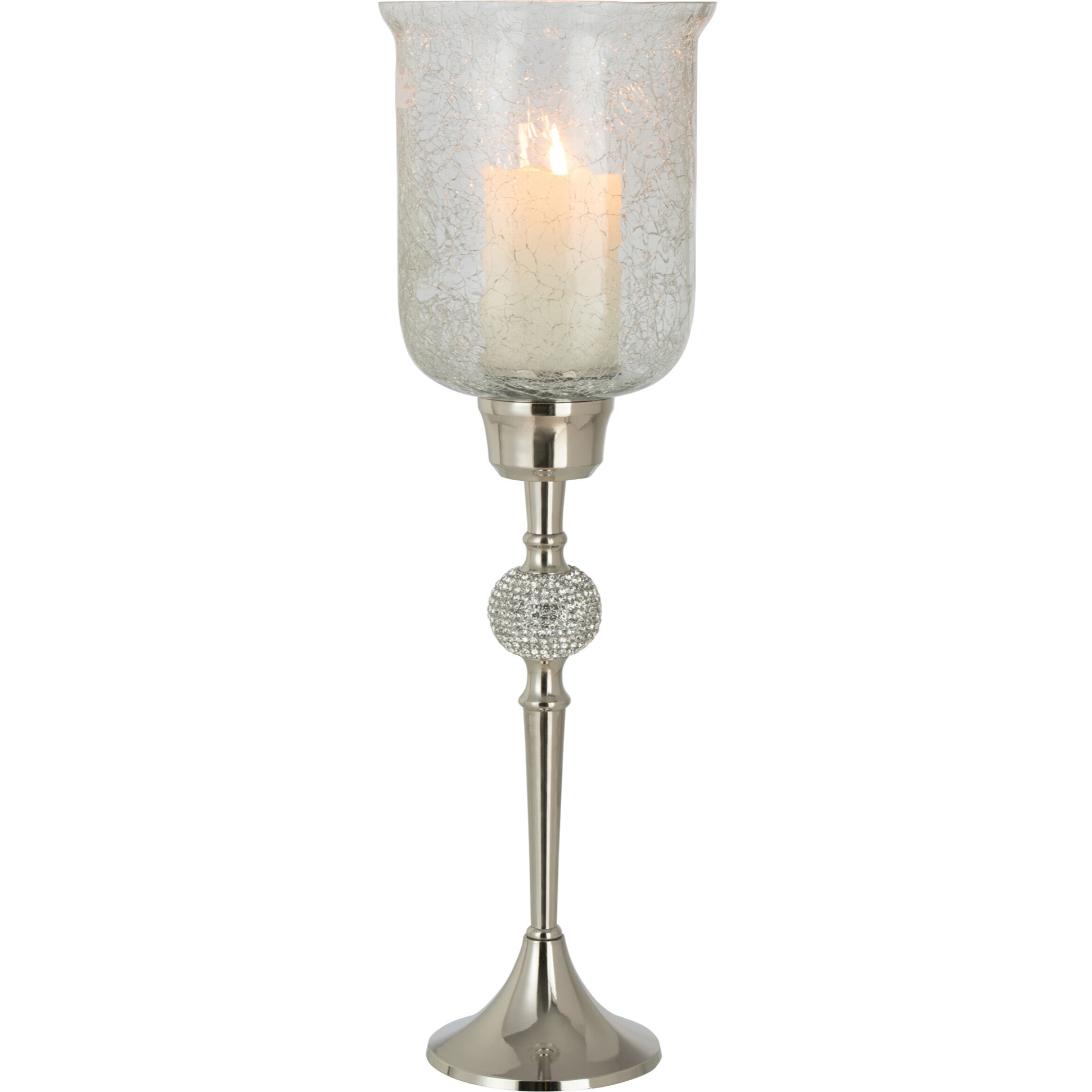 J-Line photophore Sur Pied Diamant Sphère - aluminium/verre - argent