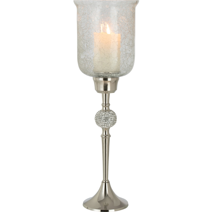 J-Line photophore Sur Pied Diamant Sphère - aluminium/verre - argent