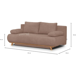 Canapé convertible 3 places en tissu bouclé - LARIA
