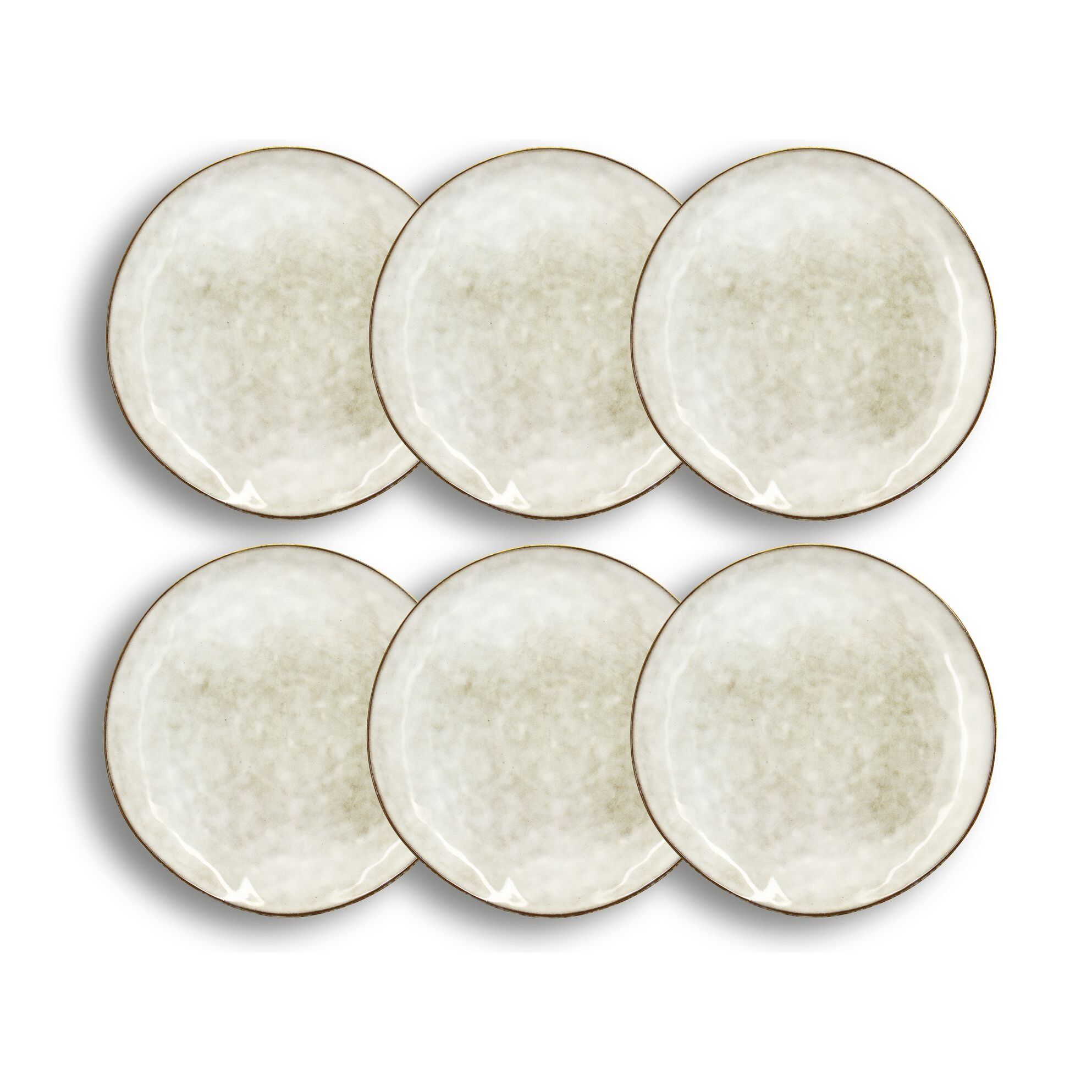 Lot de 6 assiettes plates en grès gris 27,5cm BORAL