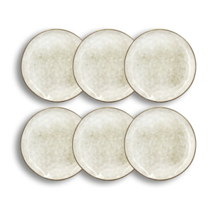 Lot de 6 assiettes plates en grès gris 27,5cm BORAL