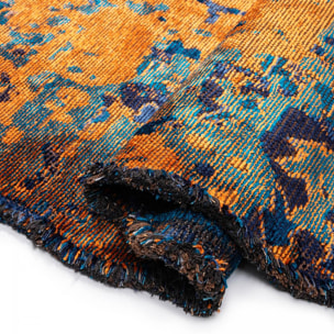 ATINOU Tapis salon kilim, Forme originale, Tissé à la main