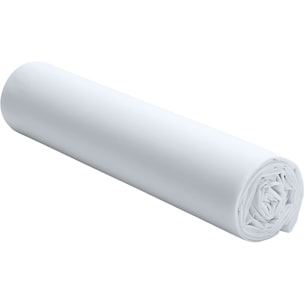Drap housse - bonnet 30cm 100% percale de coton lavé blanc nuage