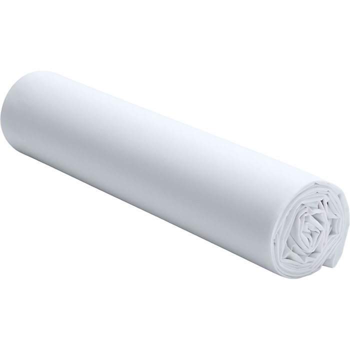 Drap housse - bonnet 30cm 100% percale de coton lavé blanc nuage