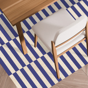 Alfombra de vinilo Dynamic Azul 100x133 cm -PVC antideslizante, vinilica para cocina o salón, lavable, estilo abstracto