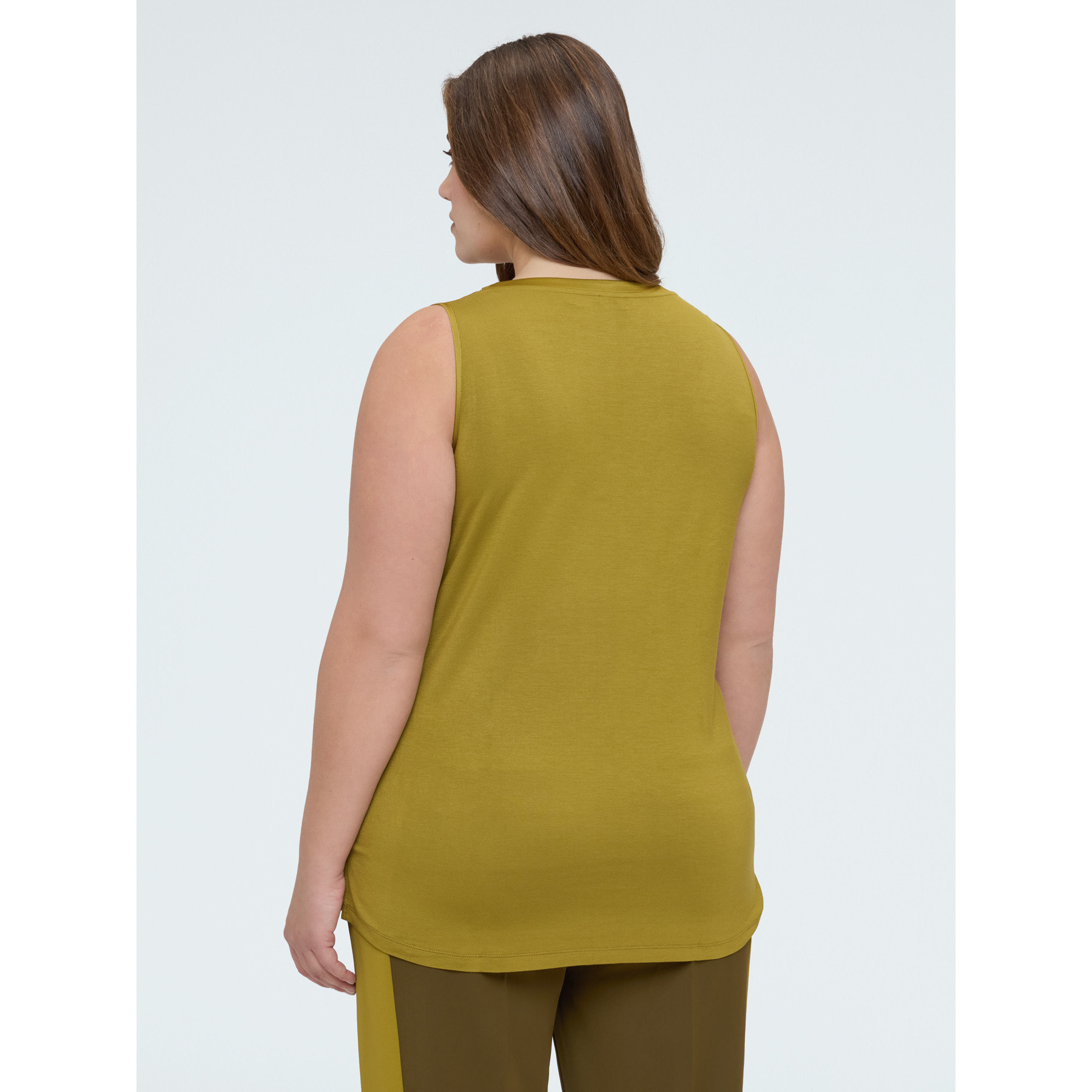 Fiorella Rubino - Top con scollo V e dettaglio in pizzo - Verde chiaro