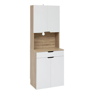 Buffet de cuisine 4 portes Eat up blanc et bois