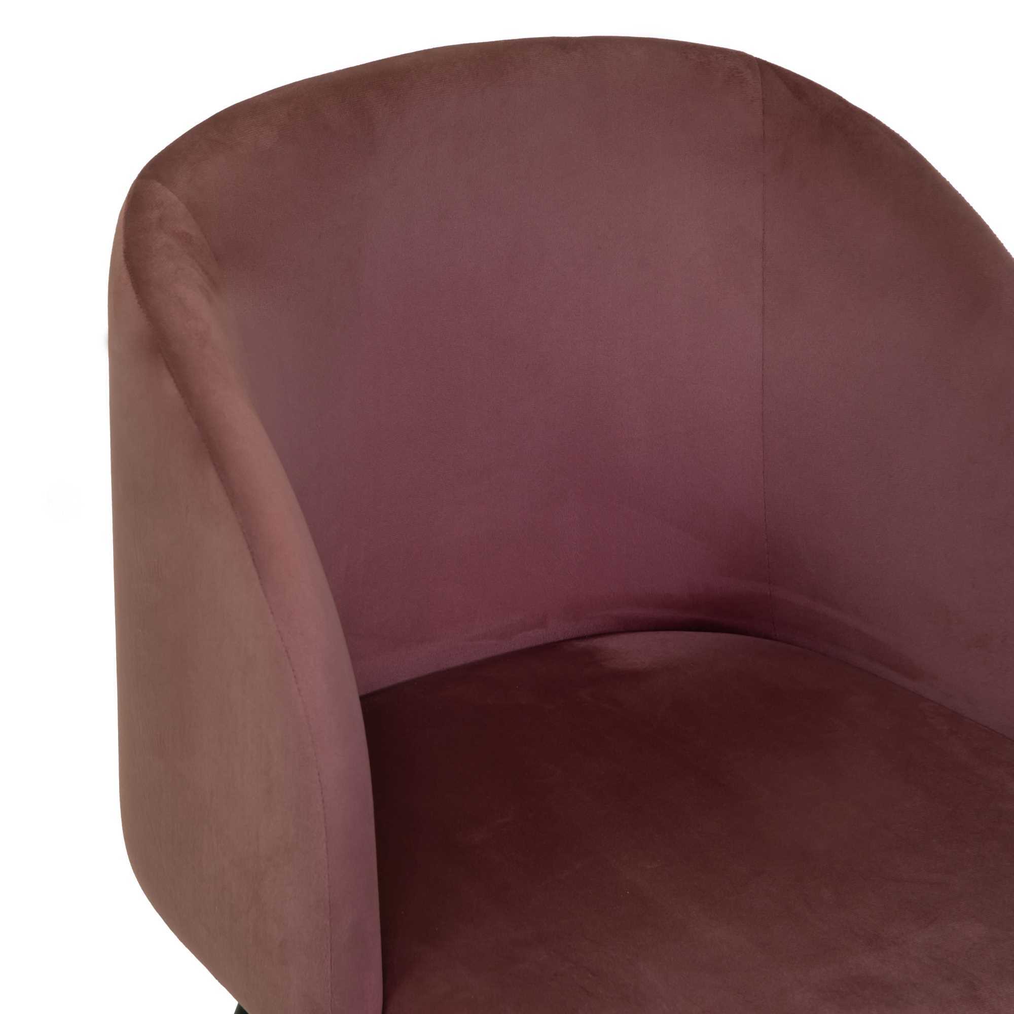 Poltrona Ruby Vacchetti in velluto rosa antico con struttura nera cm56,5x54h81