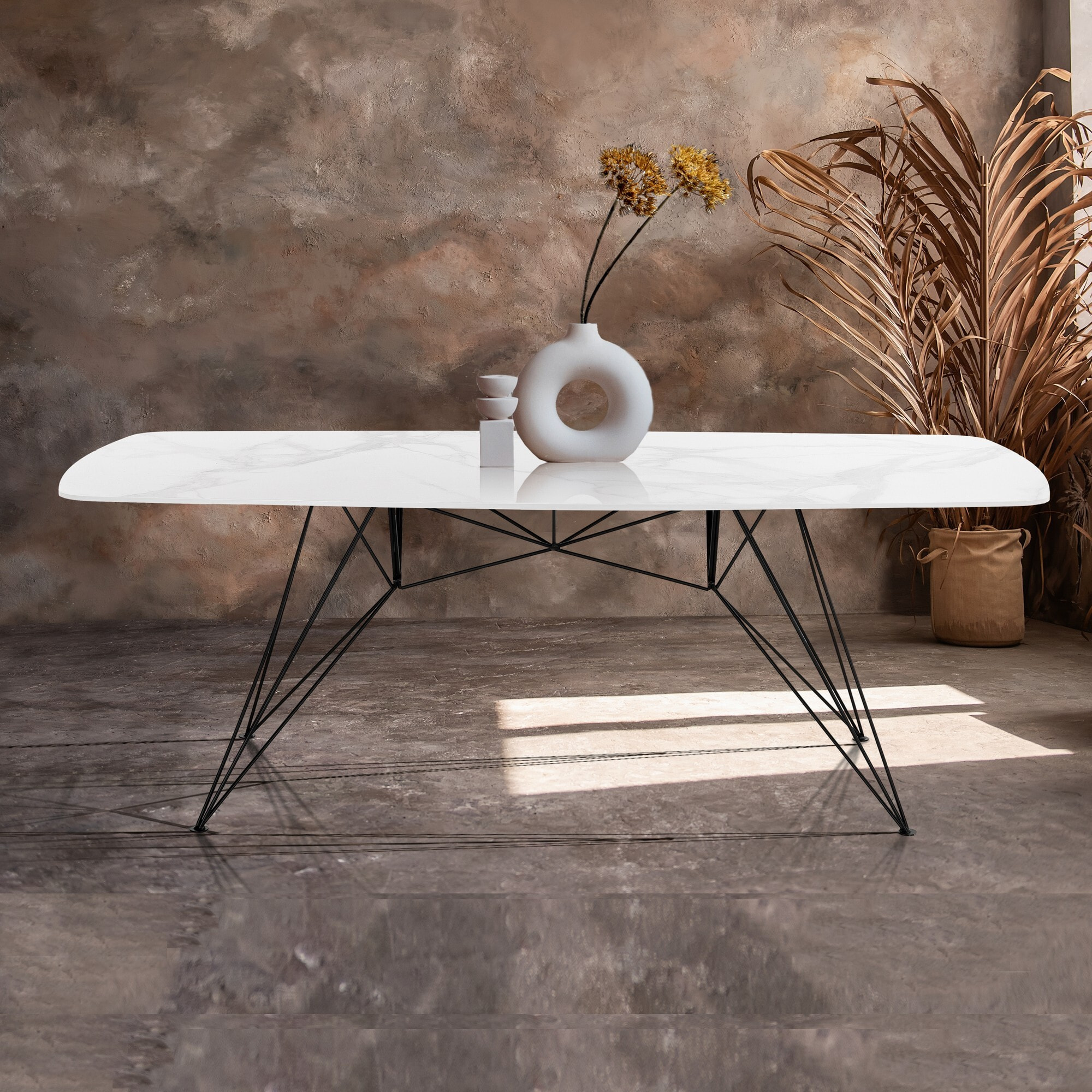Tomasucci Table/bureau SPILLO en marbre blanc