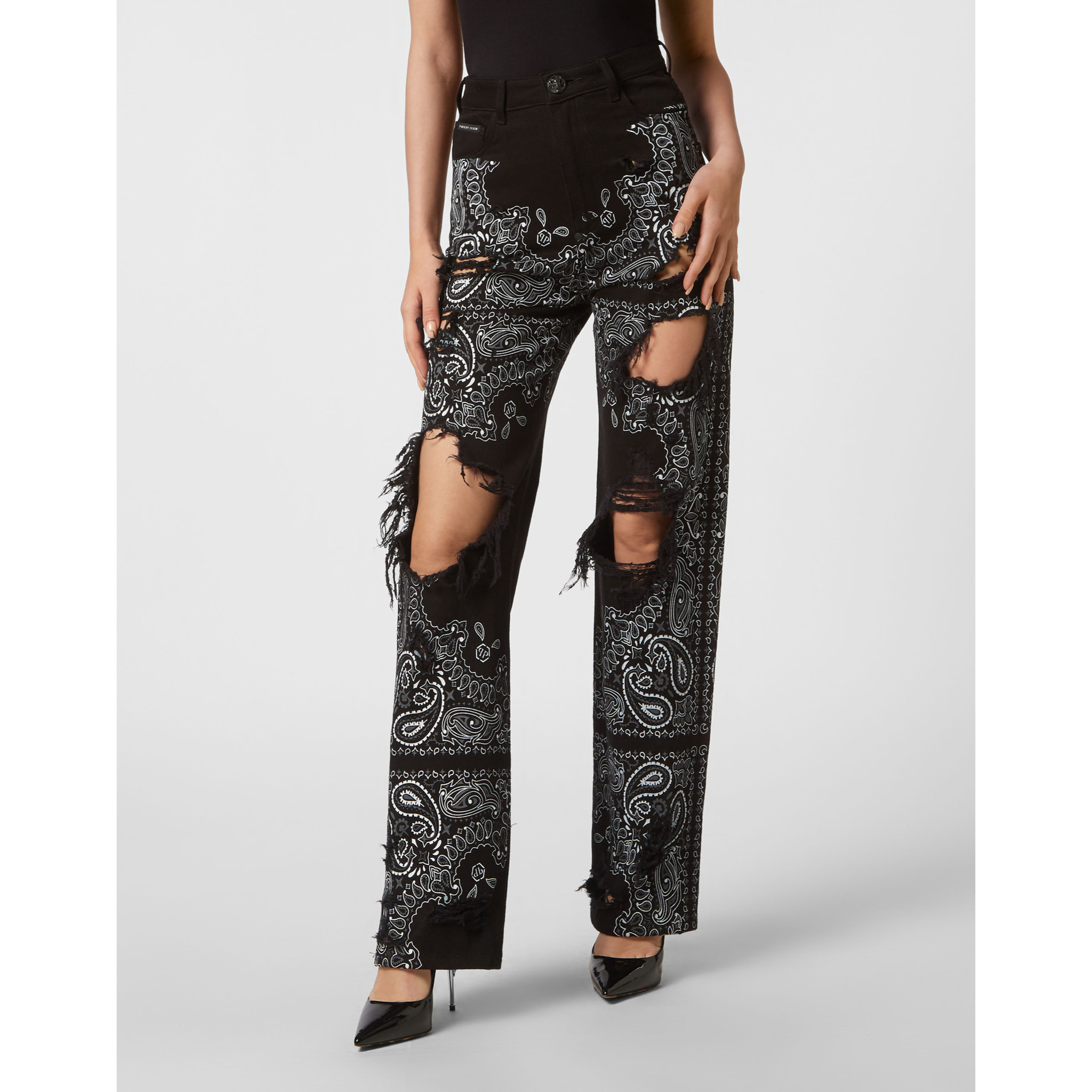 PHILIPP PLEIN Vaqueros de pata ancha PAISLEY