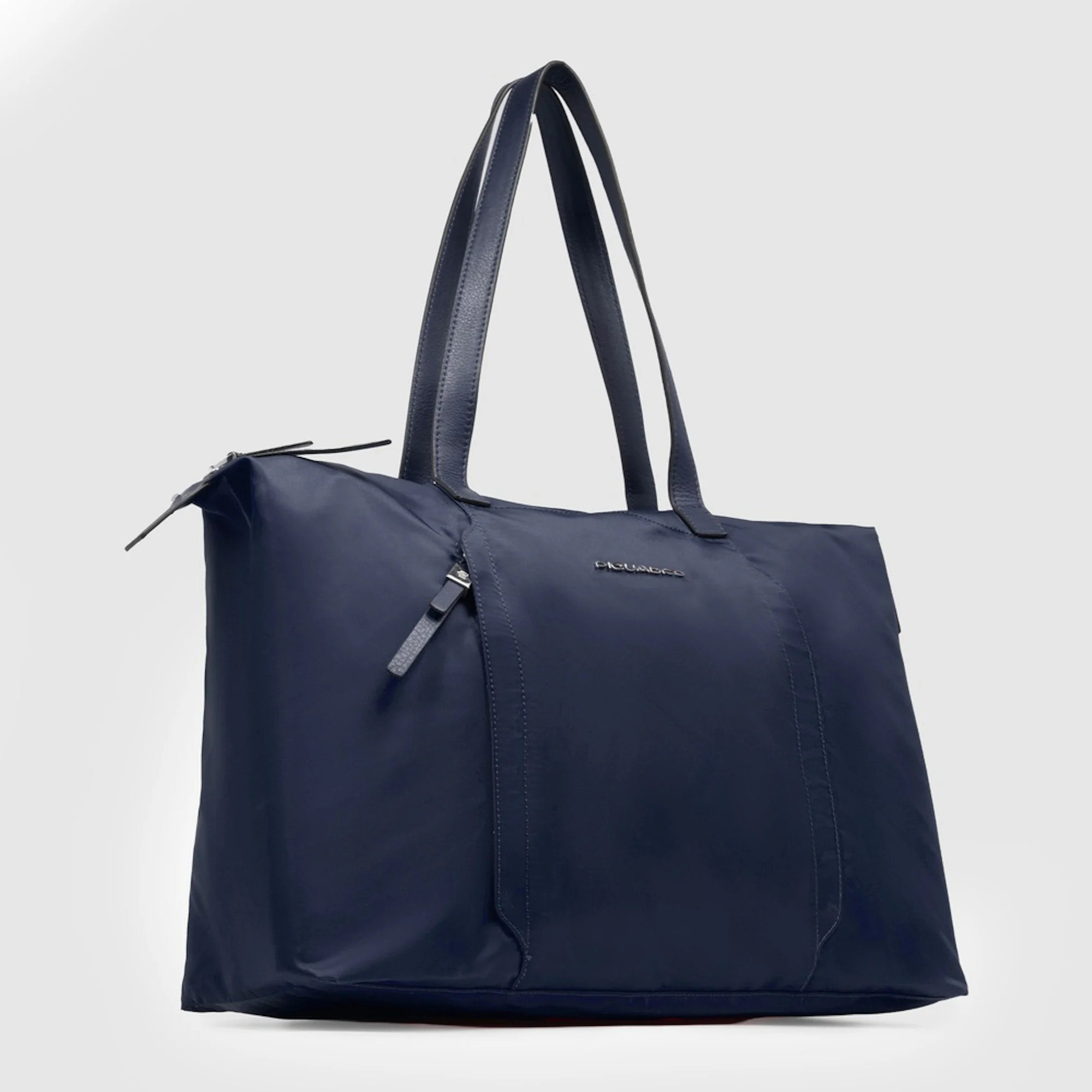 Piquadro Borsa porta pc pieghevole in tessuto riciclato e pelle