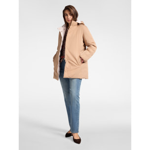 Elena Mirò - Chaqueta de plumón reversible de nailon repelente al agua. - Beige