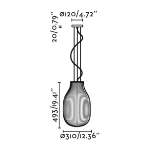 ISABELLE 310 Lampe suspension blanche