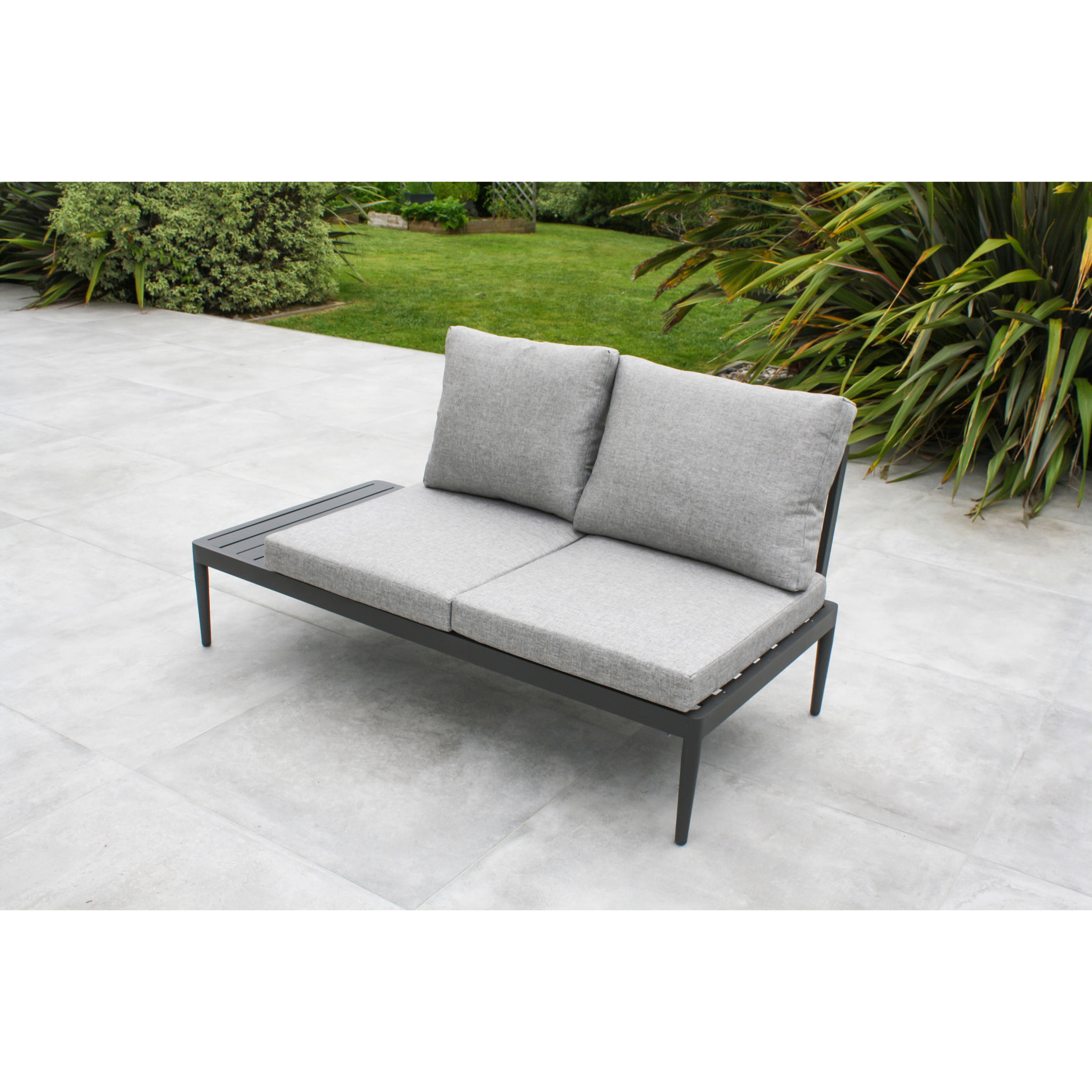 ANKARA - Salon de jardin d'angle 4 places en aluminium