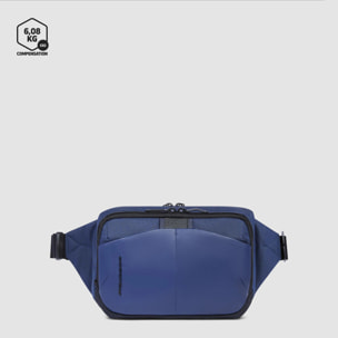 Piquadro Marsupio crossover in tessuto riciclato e materiale bio-based con protezione RFID