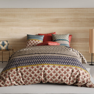 Parure housse de couette + 2 taies 100% coton 71fils manille