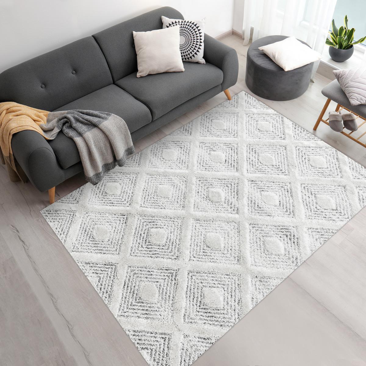 Tapis salon et chambre tissé motif scandinave CEGO