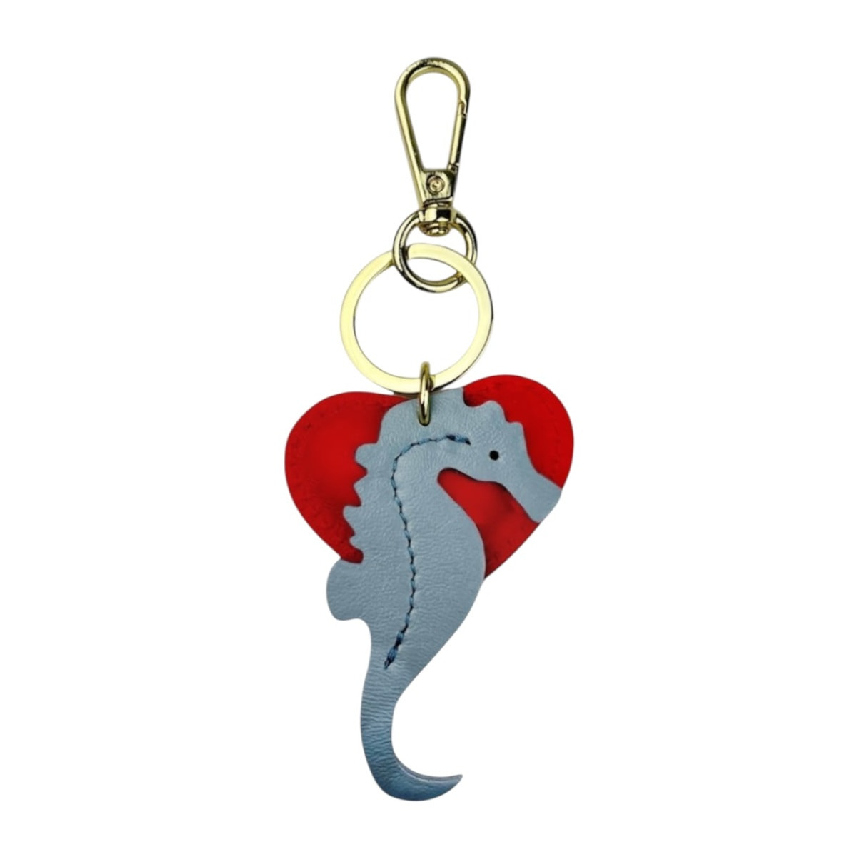 Portachiavi cuore rosso Cheval Firenze cavalluccio marino azzurro