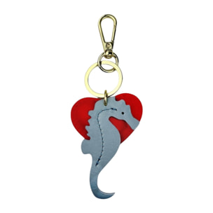 Portachiavi cuore rosso Cheval Firenze cavalluccio marino azzurro