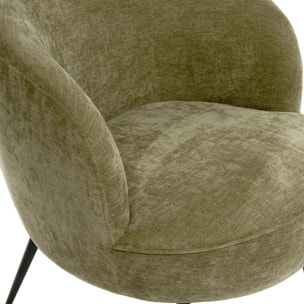 Fauteuil Tildae en Tissu Vert L69xl63xH71 cm