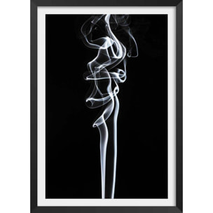 Poster white smoke sensual Affiche + cadre en bois - Noir
