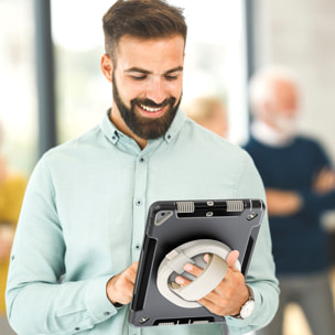 DAM Custodia Rugged Armor per iPad 10,2 pollici. 360°, serie A, seconda generazione. Con maniglia. 18,5x4x26,5cm. Colore nero