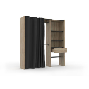 Dressing Aline extensible 120-170cm effet bois