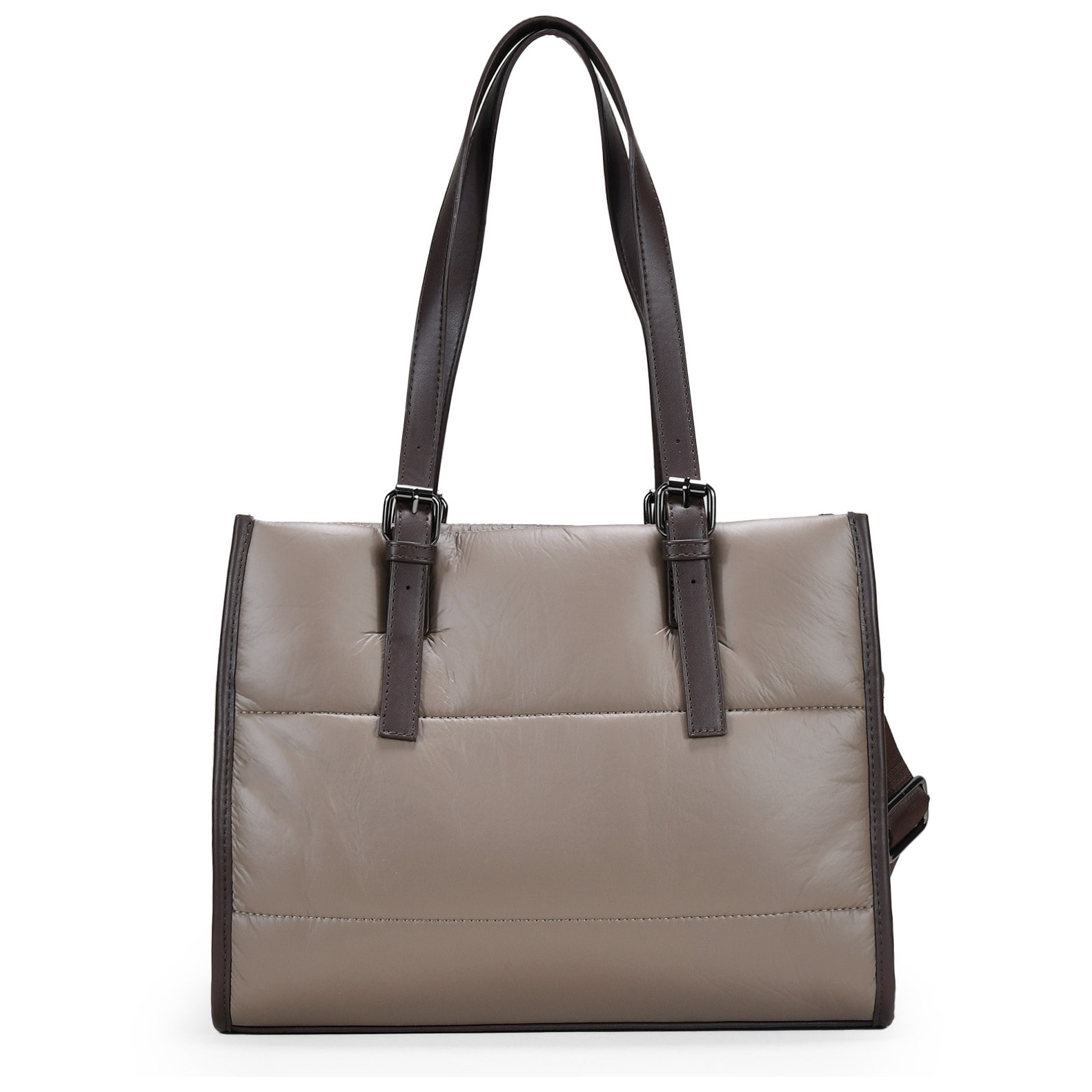 Bolso de hombro taupe acolchado