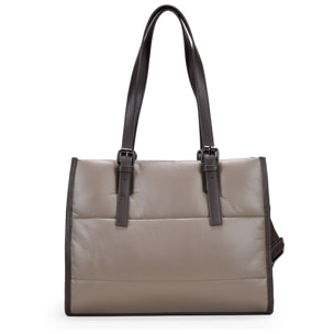 Bolso de hombro taupe acolchado