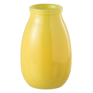 J-Line vase - verre - jaune - large - Ø 17.5 cm