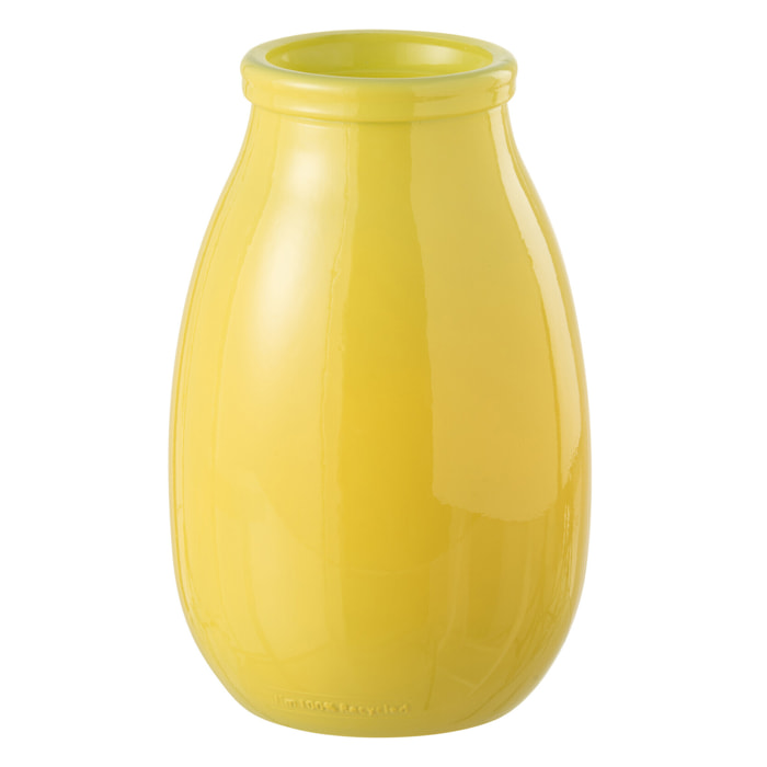 J-Line vase - verre - jaune - large - Ø 17.5 cm