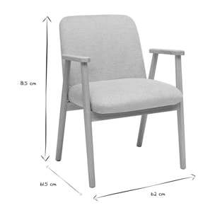 Chaises en tissu effet velours texturé beige et bois clair (lot de 2) KITTY