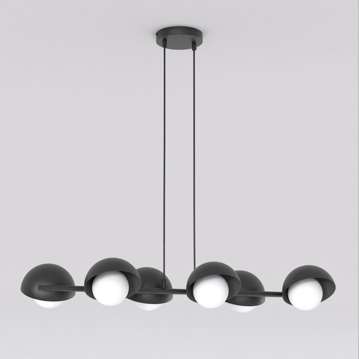 Lampada a sospensione Boom in acciaio nero opaco