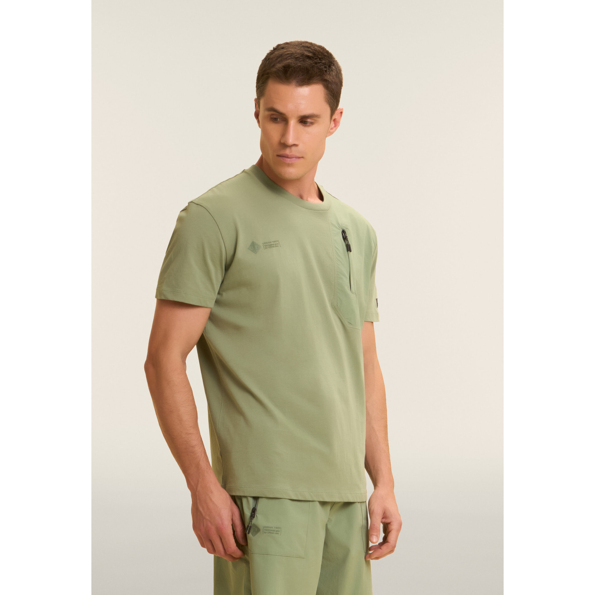 T-shirt Comfort con Taschino e Inserti Rip-Stop